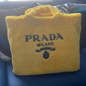 Woman’s yellow terry tote bag